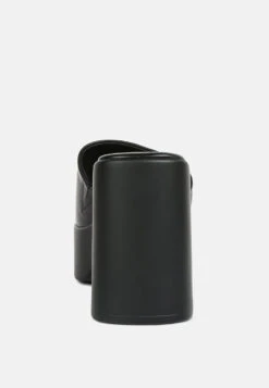 SCANDAL Slip On Block Heel Sandals In Black -Velvettes Shoes Shop scandalsliponblockheelsandals RCSH4209 black 3