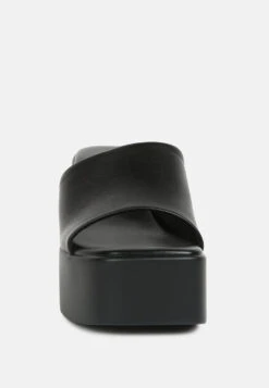 SCANDAL Slip On Block Heel Sandals In Black -Velvettes Shoes Shop scandalsliponblockheelsandals RCSH4209 black 6