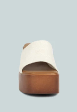 SCANDAL Slip On Block Heel Sandals In Off White -Velvettes Shoes Shop scandalsliponblockheelssandalsRCSH4209OFFWHITE 3