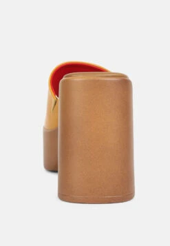 SCANDAL Slip On Block Heel Sandals In Tan -Velvettes Shoes Shop scandalsliponblockheelssandalsRCSH4209tan 6