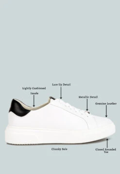 SCHICK Lace Up Leather Sneakers In Black 17 SCHICK Lace Up Leather Sneakers In Black -Velvettes Shoes Shop schicklaceupleathersneakers RCSH4203 White Black 10