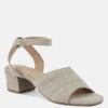 SIGRID Fine Suede Block Heeled Sandal In Nude -Velvettes Shoes Shop sigridfinesuedeblockheeledsandal RCSH2718 nude 1