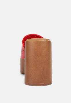 SCANDAL Slip On Block Heel Sandals In Red -Velvettes Shoes Shop sliponblockheelsandals RCSH4209 red 2