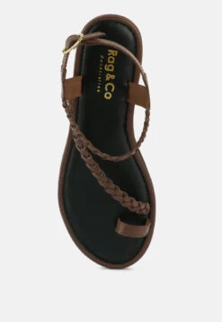 STALLONE Tan Braided Flat Sandals 14 STALLONE Tan Braided Flat Sandals -Velvettes Shoes Shop stallonebraidedflatsandals RCSH4096 tan 4