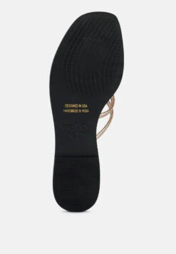 SWEETIN Rose Gold Strappy Flat Slip On Sandals 15 SWEETIN Rose Gold Strappy Flat Slip On Sandals -Velvettes Shoes Shop sweetinblackstrappyflatsliponsandals RCSH4080 rosegold 5