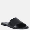 TATAMI Black Leather Classic Slide Flats