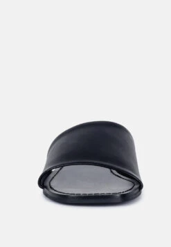 TATAMI Black Leather Classic Slide Flats -Velvettes Shoes Shop tatamileatherclassicslideflats RCSH2953 black 3