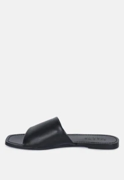 TATAMI Black Leather Classic Slide Flats -Velvettes Shoes Shop tatamileatherclassicslideflats RCSH2953 black 4