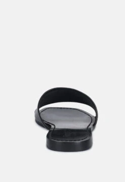 TATAMI Black Leather Classic Slide Flats -Velvettes Shoes Shop tatamileatherclassicslideflats RCSH2953 black 6