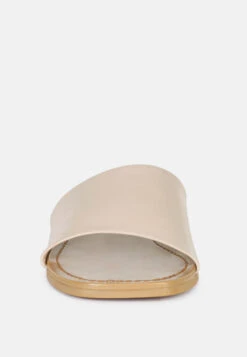 TATAMI Latte Leather Classic Slide Flats -Velvettes Shoes Shop tatamileatherclassicslideflats RCSH2953 latte 3