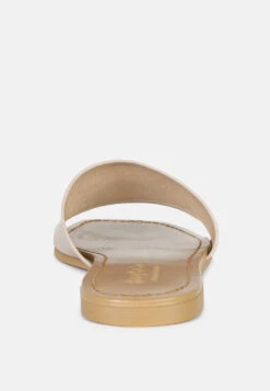 TATAMI Latte Leather Classic Slide Flats -Velvettes Shoes Shop tatamileatherclassicslideflats RCSH2953 latte 6