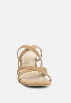 Valentina Strappy Casual Block Heel Sandals In Tan -Velvettes Shoes Shop valentinastrappycasualblockheelsandalsinTan RCSH4188 Tan 2