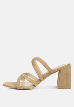 Valentina Strappy Casual Block Heel Sandals In Tan -Velvettes Shoes Shop valentinastrappycasualblockheelsandalsinTan RCSH4188 Tan 3